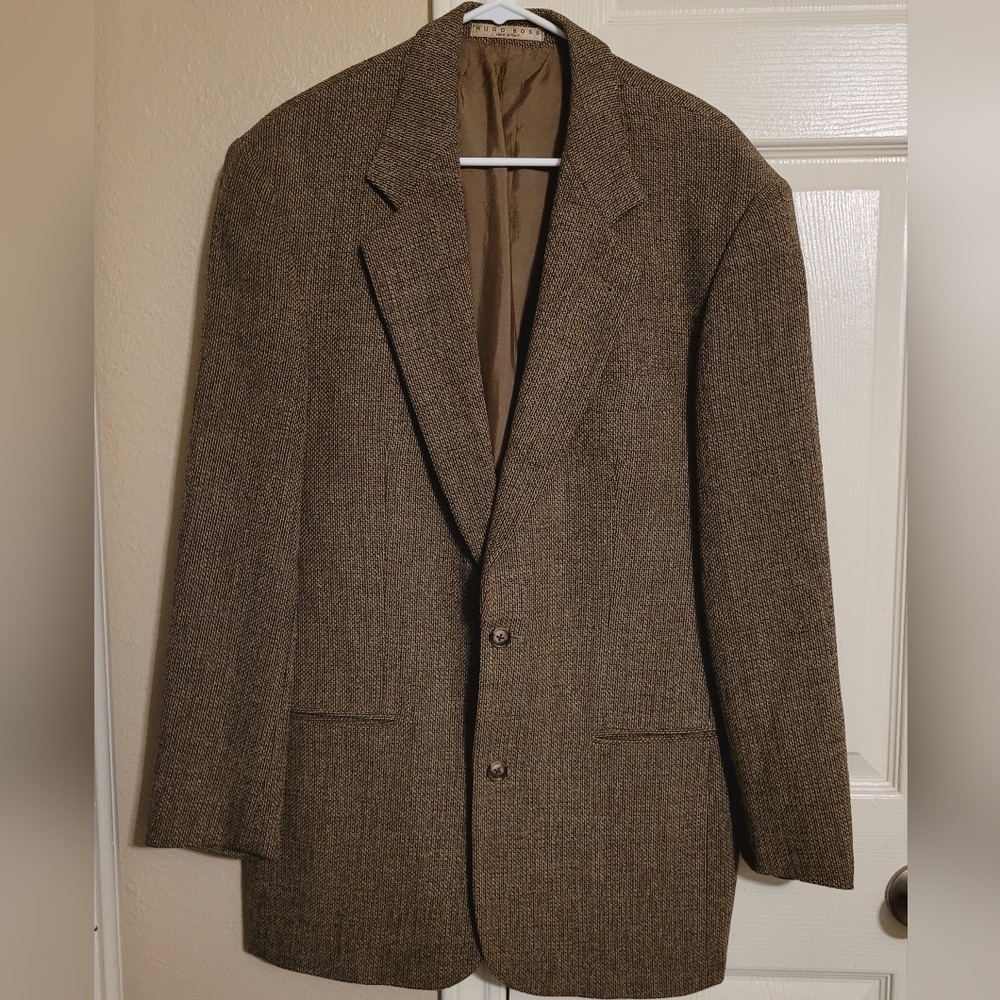 Hugo Boss Textured Brown Blazer 100% Virgin Wool